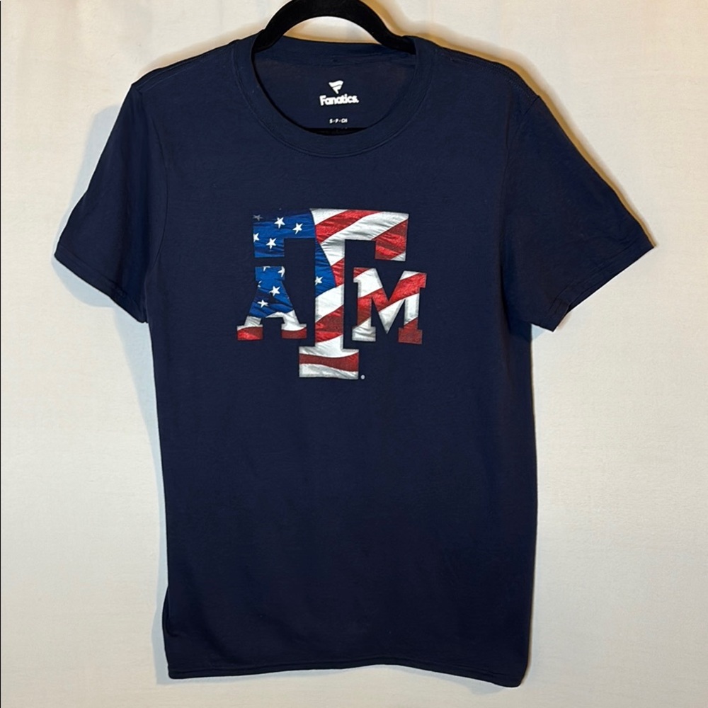 Texas A&M University Aggies Patriotic Navy Tee T-Shirt Size Small  NWOT